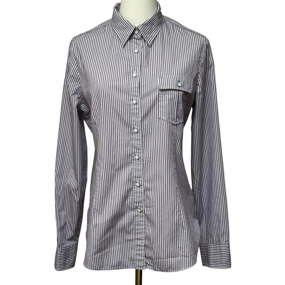 Brooks Brothers Tops - {Brooks Brothers} Long Sleeve Cotton Purple Stripe Button Down Shirt Top Blouse